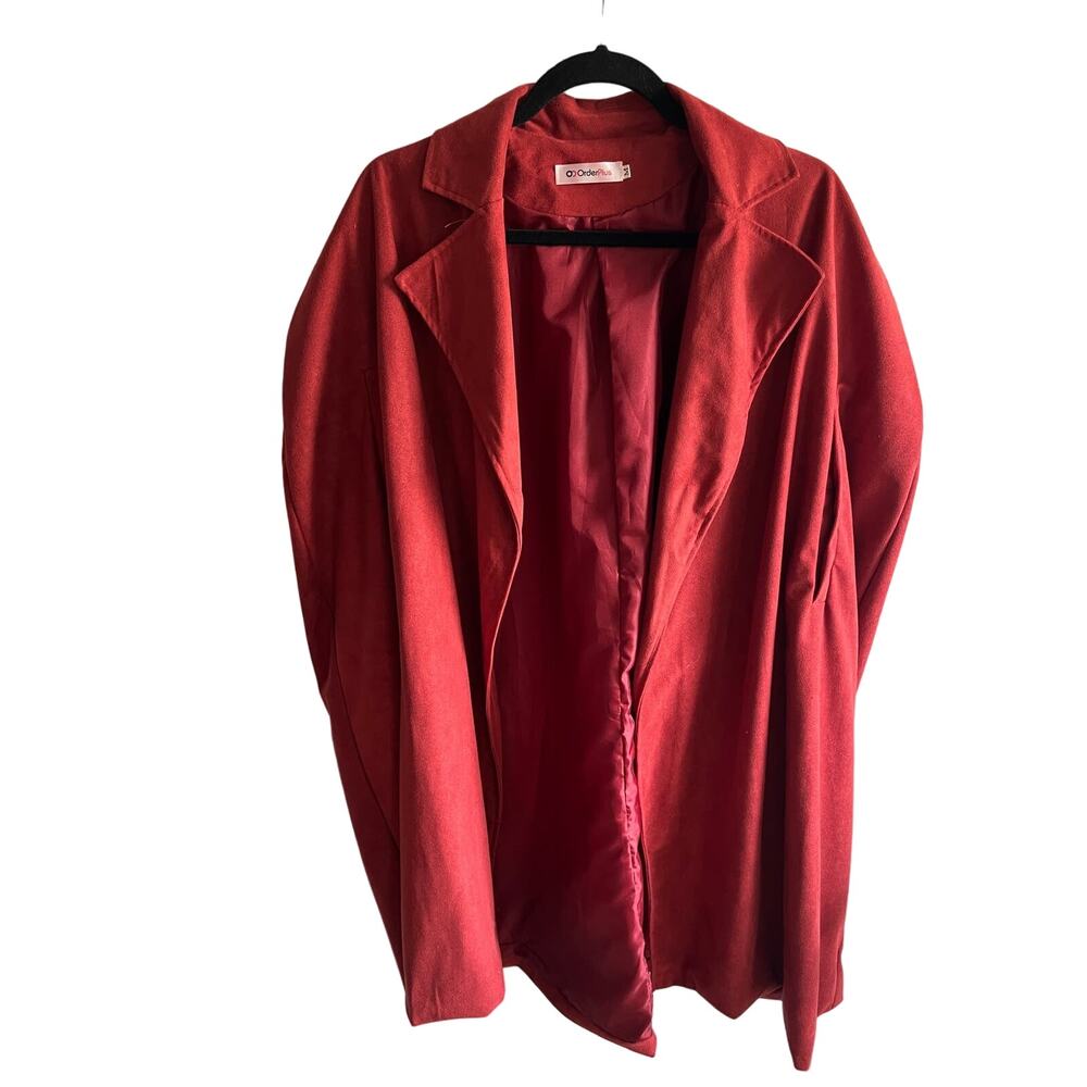 Cape coat swallow red order plus size Med